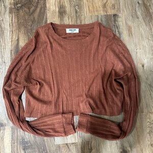Double Zero Rust Long Sleeve Crop Top